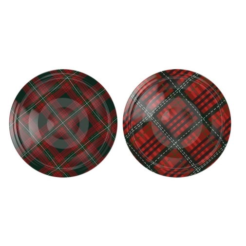 Lasipurkin kansi  ∅66/4 tartan mix 10kpl